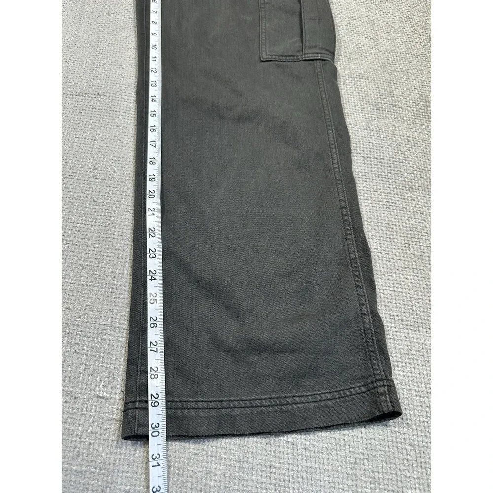 AERIE Overalls Womens Medium Gray Wide Leg Relaxed Fit Comfy Boho - Picture 6 of 12